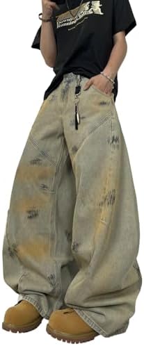 Baggy Barrel Jeans for Men Wide Leg Y2K Jeans