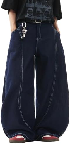 Men's Baggy Wide Leg Jeans Loose Fit Y2K Pants