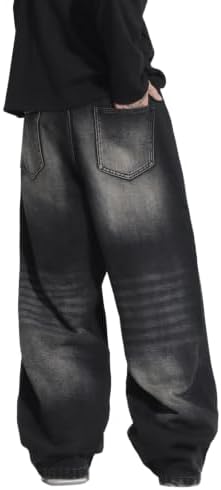 Men's Hip Hop Baggy Jeans Wide Leg Y2K Pants Loose