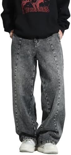 Men's Hip Hop Baggy Jeans Wide Leg Y2K Pants Loose