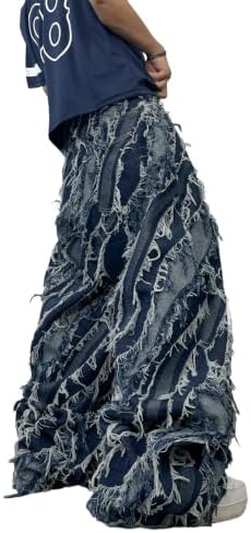 Men's Wide Leg Baggy Jeans Loose Fit Denim Pants
