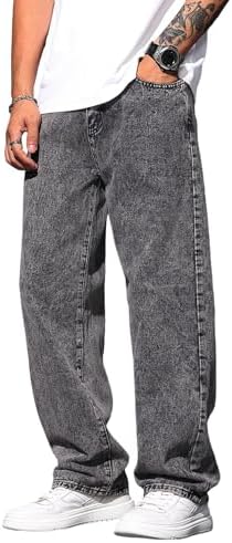 Men's Wide Leg Regual Fit Jeans Hip Hop Pants
