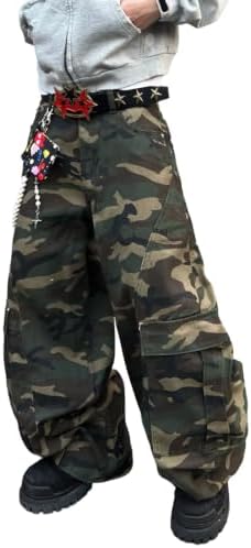 Mens Baggy Barrel Jeans Wide Leg with Cargo Pocket
