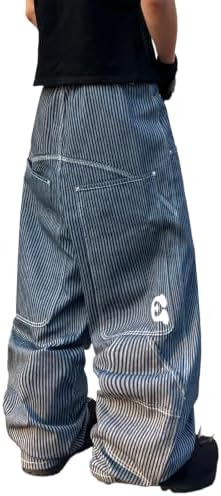 Mens Wide Leg Baggy Jeans with Big and Deep Pockets