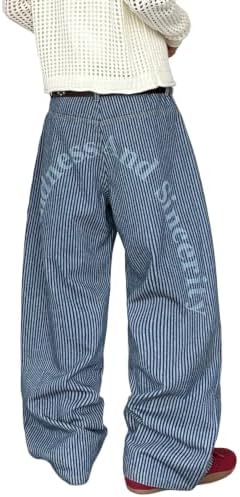 Mens Wide Leg Baggy Jeans Y2K Casual Denim Pants